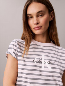Striped Monogram Logo T-Shirt, Dylan Stripe Crystal Blush, hi-res