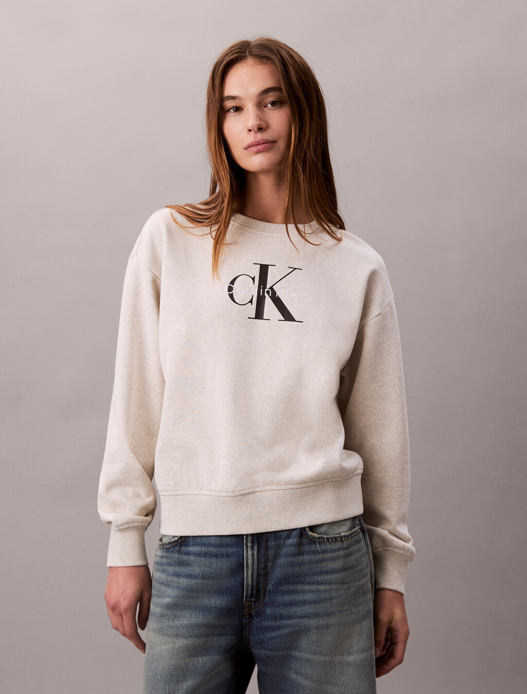 Monogram 短版運動衫, Vanilla Heather, hi-res