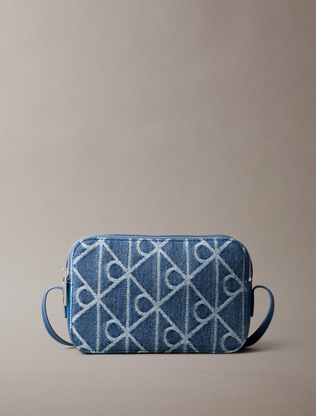 Denim Allover Emblem Logo Camera Bag, Denim JQD Medium Wash, hi-res