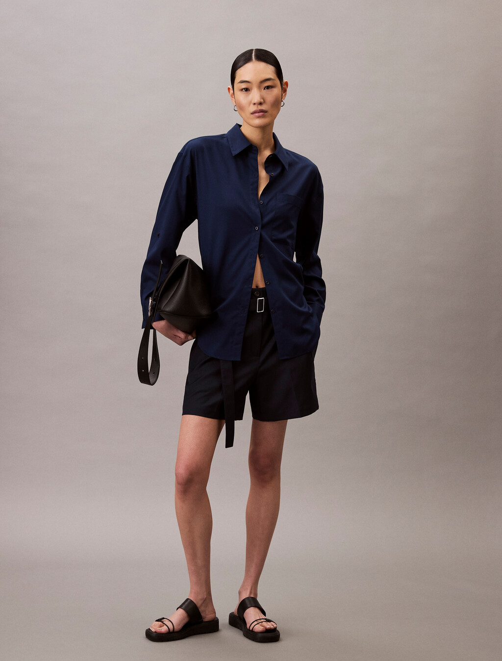Herringbone Utility Belted Short, Dark Sapphire, hi-res
