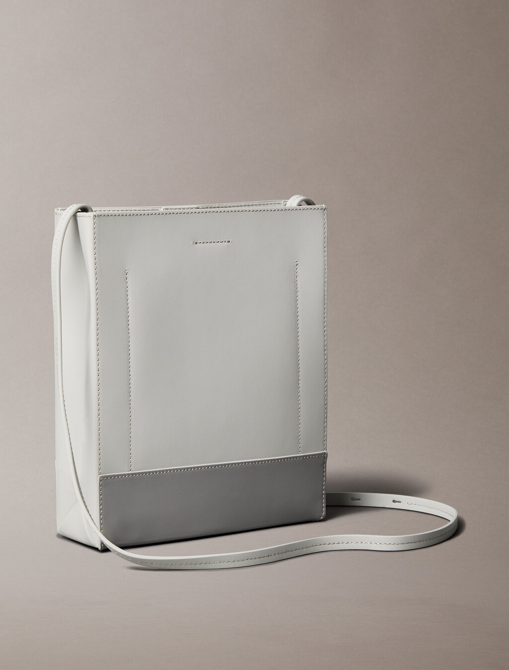 Leather Crossbody Tote Bag, Mirage Gray, hi-res