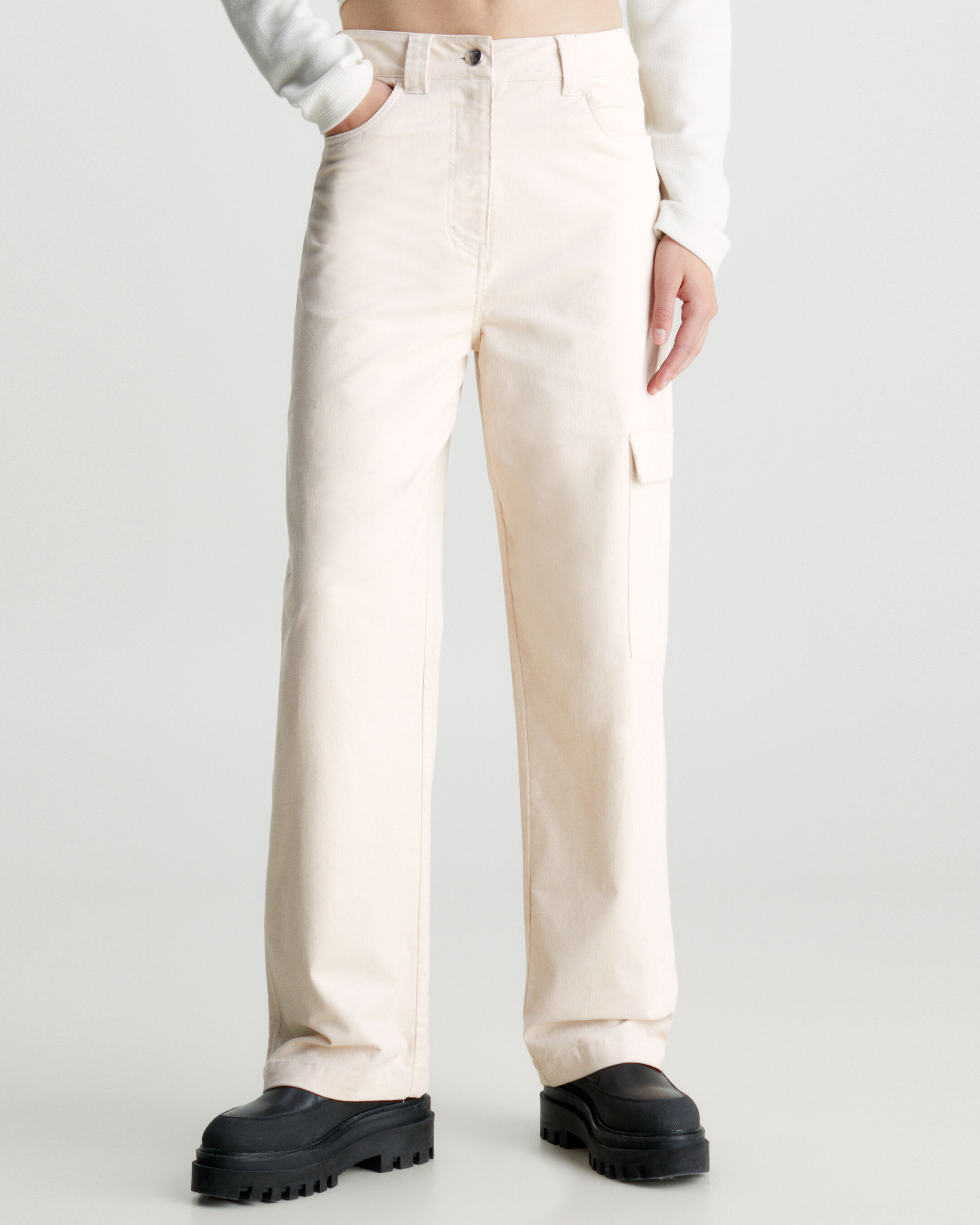 High Rise Corduroy Cargo Pants white Calvin Klein Taiwan