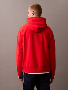 Oversized Sueded Terry Hoodie, Red Alert, hi-res