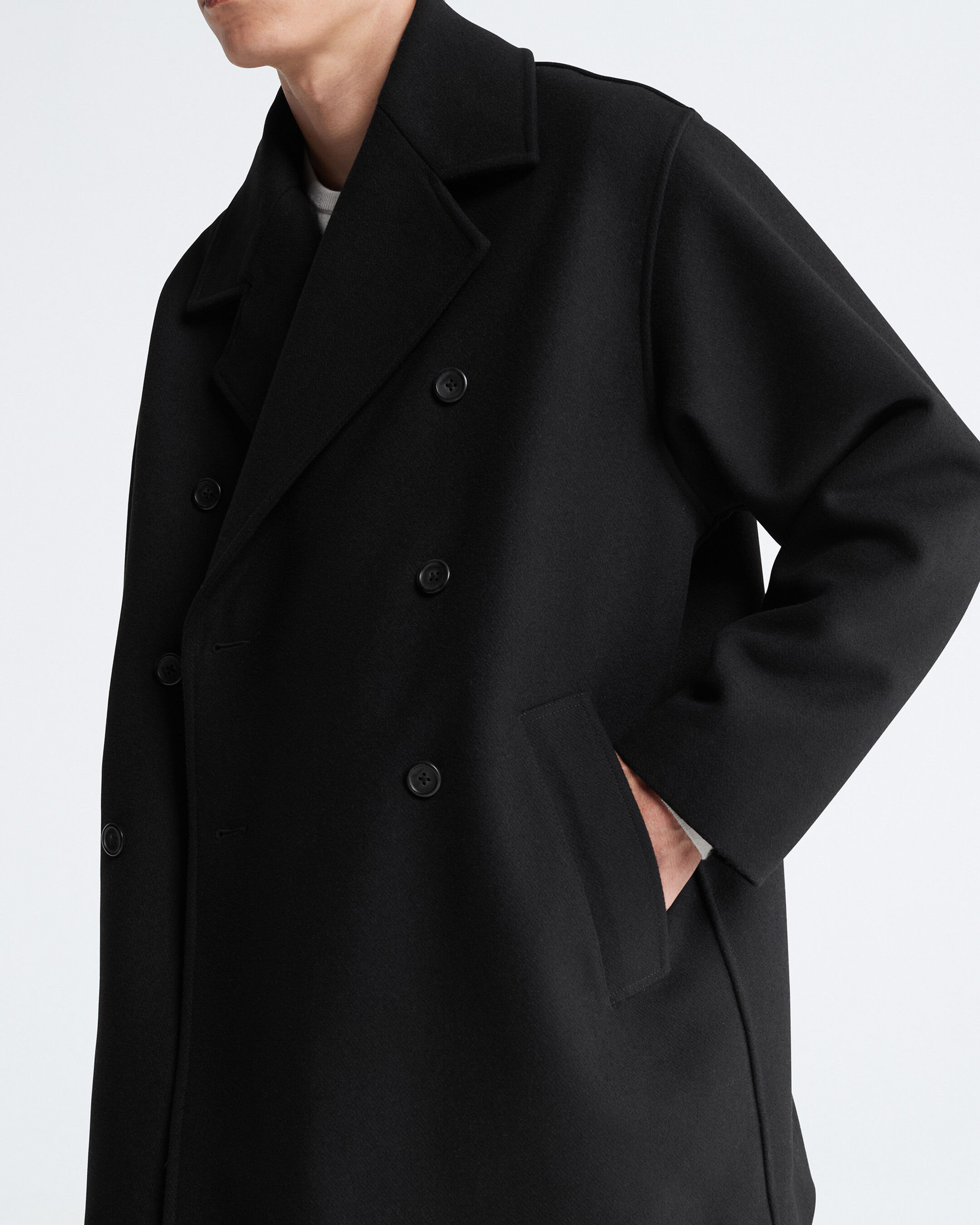 Calvin klein double 2025 breasted wool coat