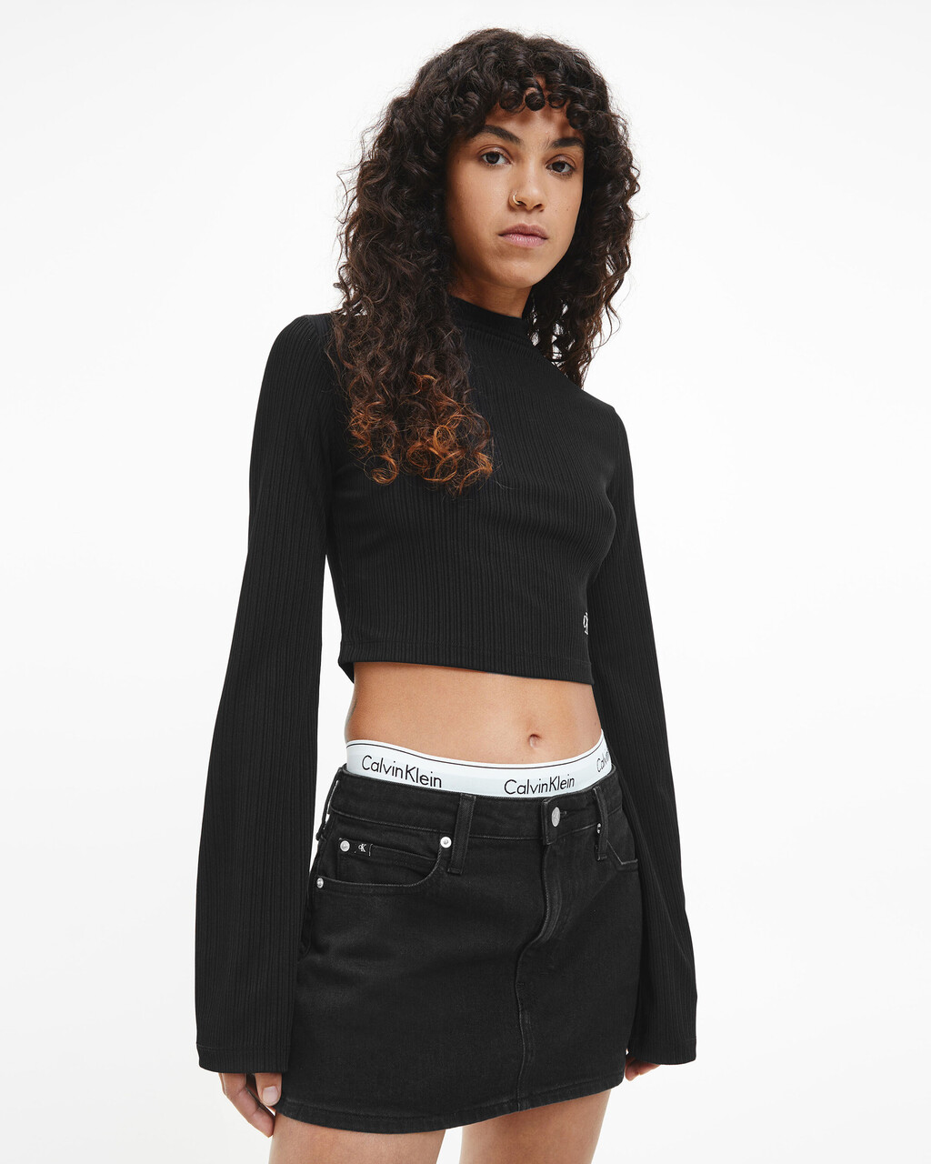 In de naam veiligheid bijtend SHINY RIB LONG SLEEVE TOP