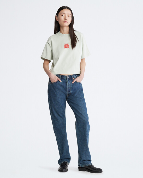 Standards Cropped Embrace Graphic Crewneck T-Shirt