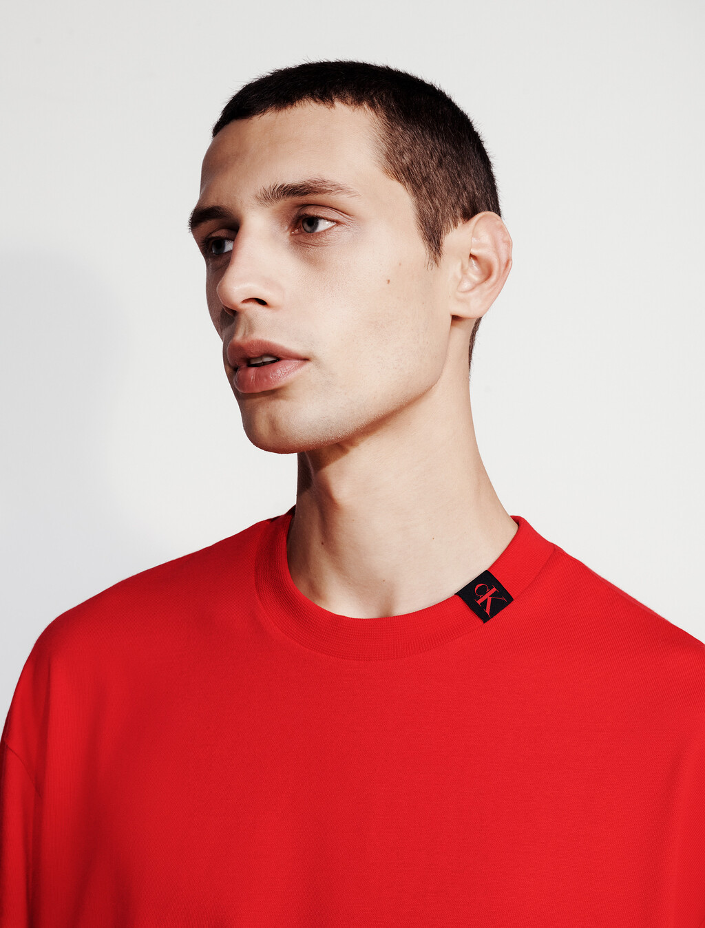 重量棉圓領 T 恤, Chinese Red, hi-res