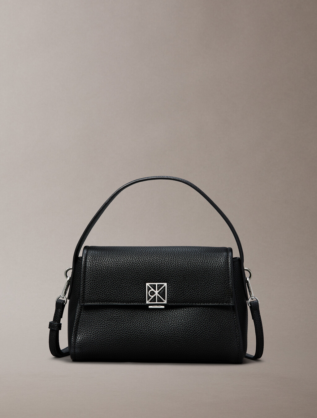 顆粒紋理肩背包, Black, hi-res