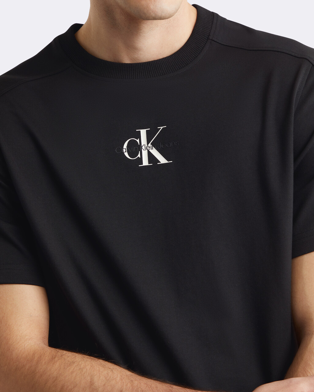 Monogram 涼感 T 恤, CK BLACK, hi-res