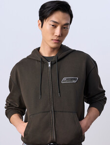 Jung Kook for Calvin Klein 毛圈寬鬆連帽外套, Peat, hi-res