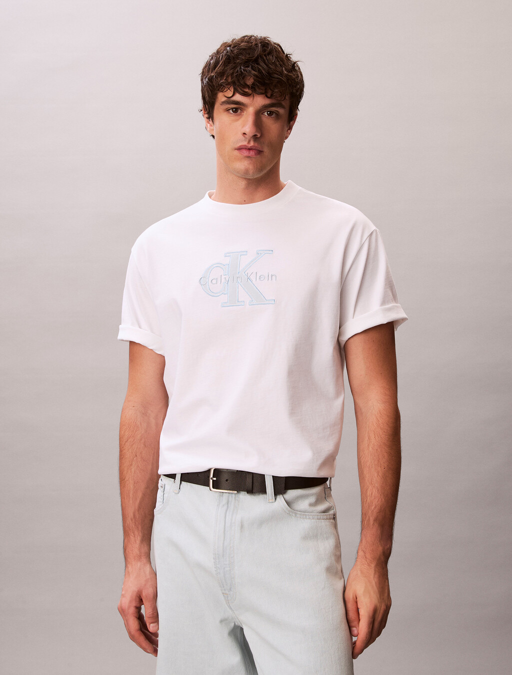 Relaxed Logo Appliqu&eacute; T-shirt, Bright White, hi-res