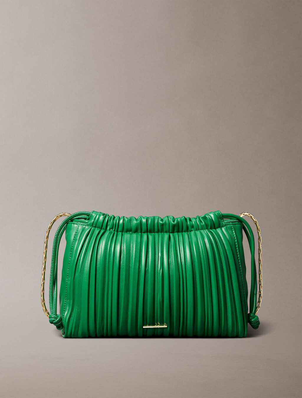 Drawstring Plisse Crossbody Bag, Emerald Chip, hi-res