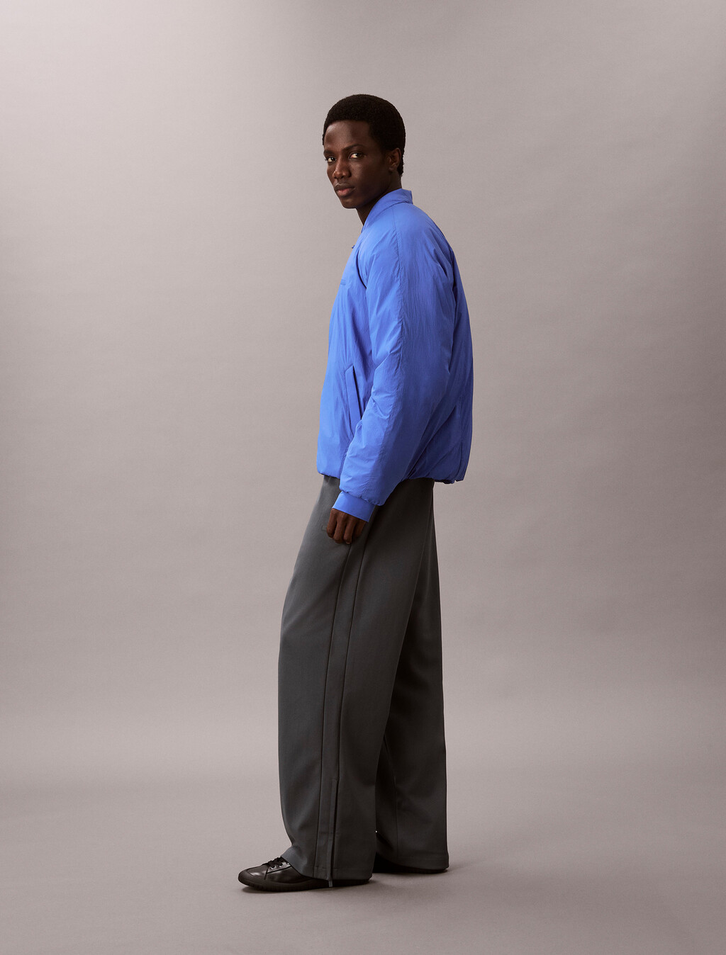 Nylon Bomber Jacket, Iris Bliss, hi-res