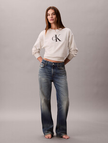 Monogram 短版運動衫, Vanilla Heather, hi-res