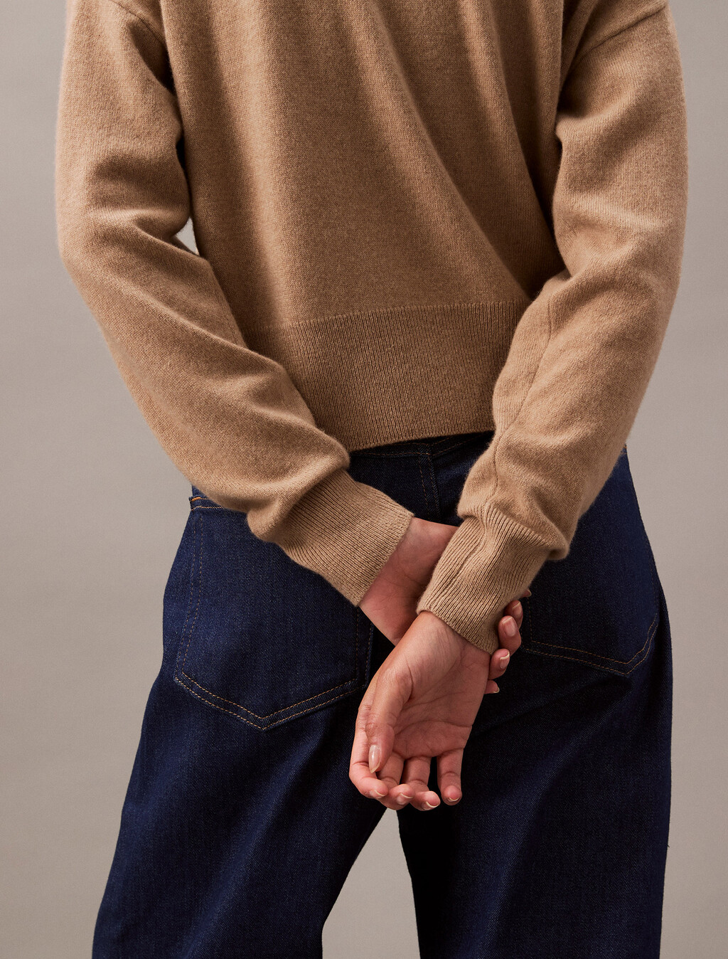 Cashmere Crewneck Sweater, Brindle, hi-res
