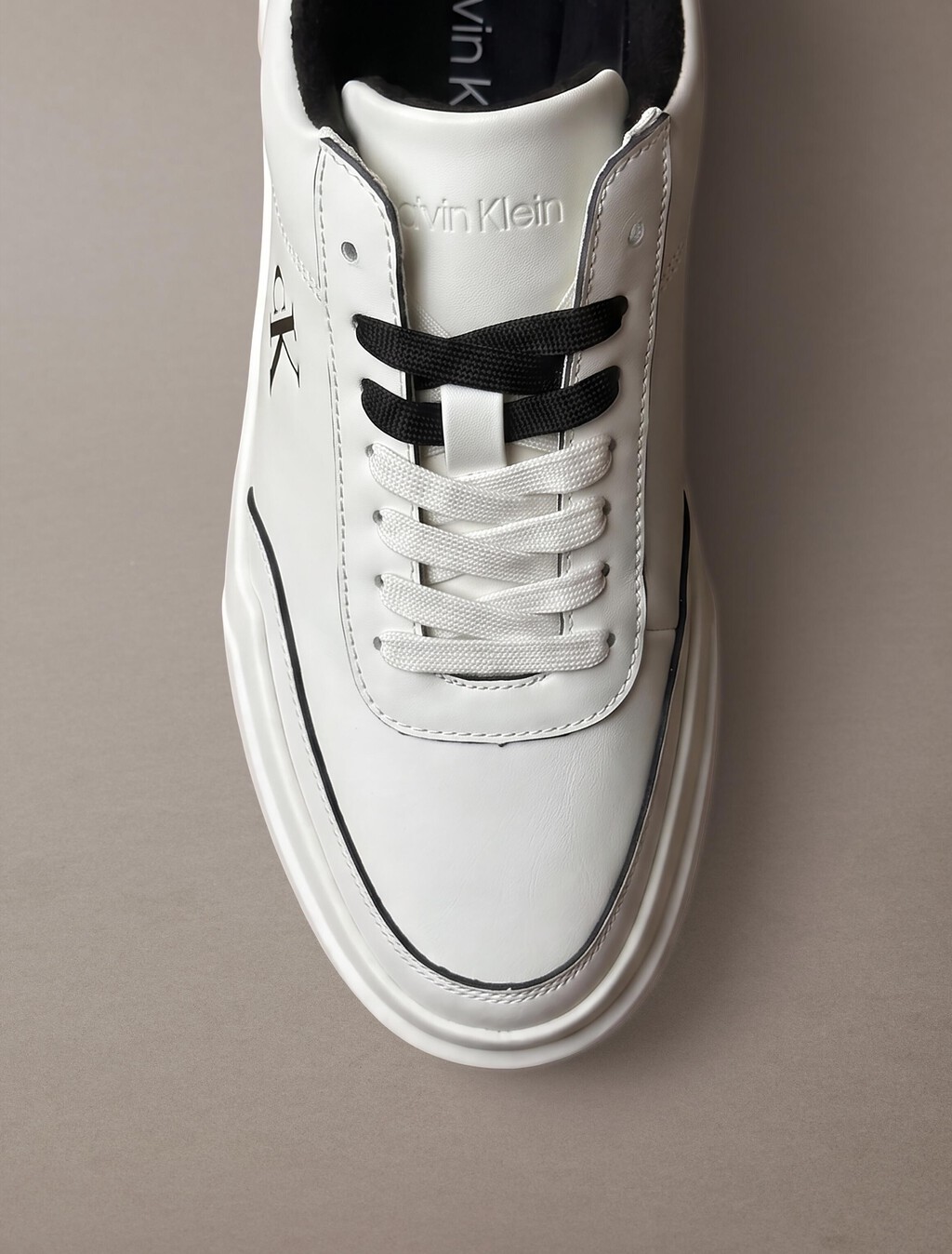Leather Durable Traction Chunky Trainers, Marshmallow/Black, hi-res