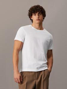 Core Smooth Cotton Monogram Tee, Bright White, hi-res