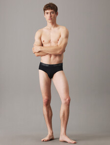 超細纖維彈性三角內褲 3 件組, 3 Black, hi-res