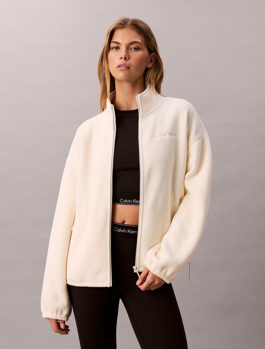 Fleece Relaxed Mock Neck Jacket