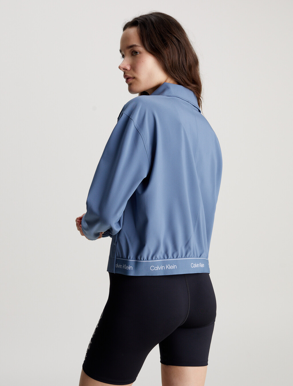 Cropped Zip Up Jacket, CERAMIC BLUE, hi-res