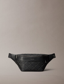 Embossed Emblem Logo Bum Bag, Black, hi-res