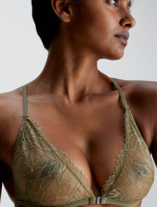 Lace Triangle Bra, Dusky Green, hi-res