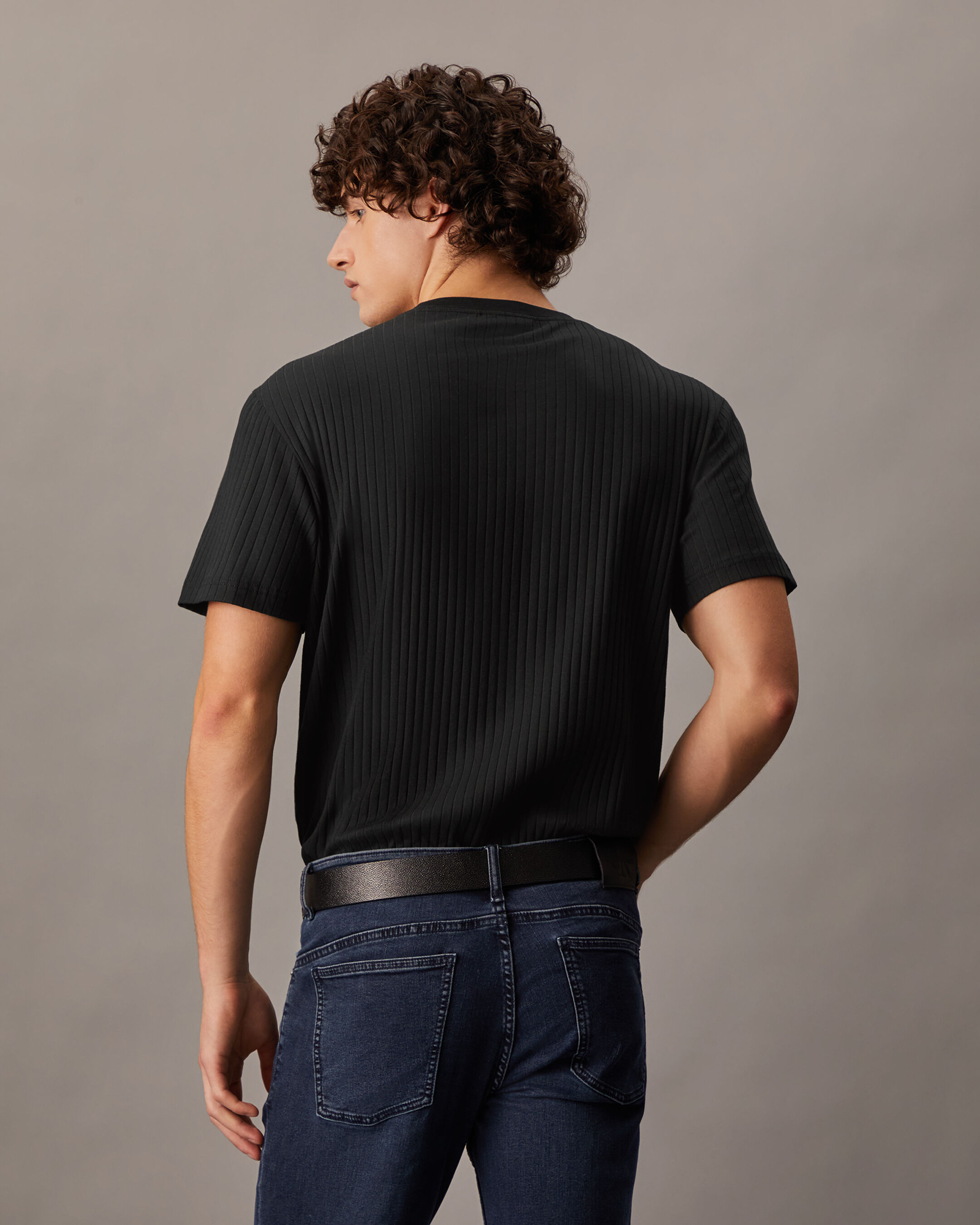 Rib Knit Crewneck Tee black Calvin Klein Taiwan