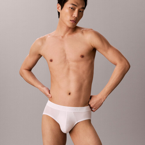 CK Black 棉質彈性低腰三角內褲 White