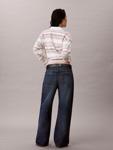 Heavy Jersey Stripe Oversized Polo, Beck Stripe Marshmallow, hi-res