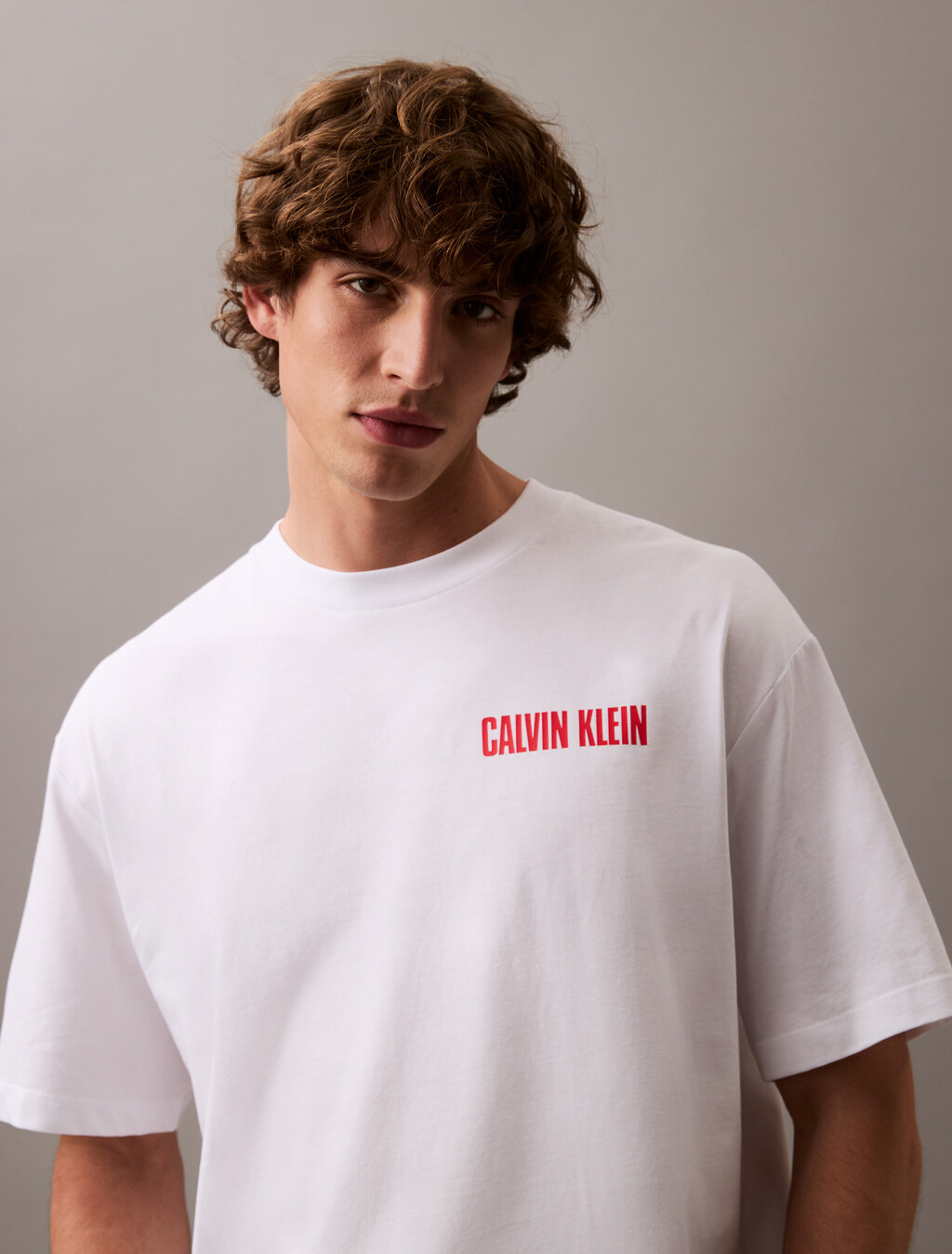 Calvin Klein Logo Print Tee, Brilliant White, hi-res