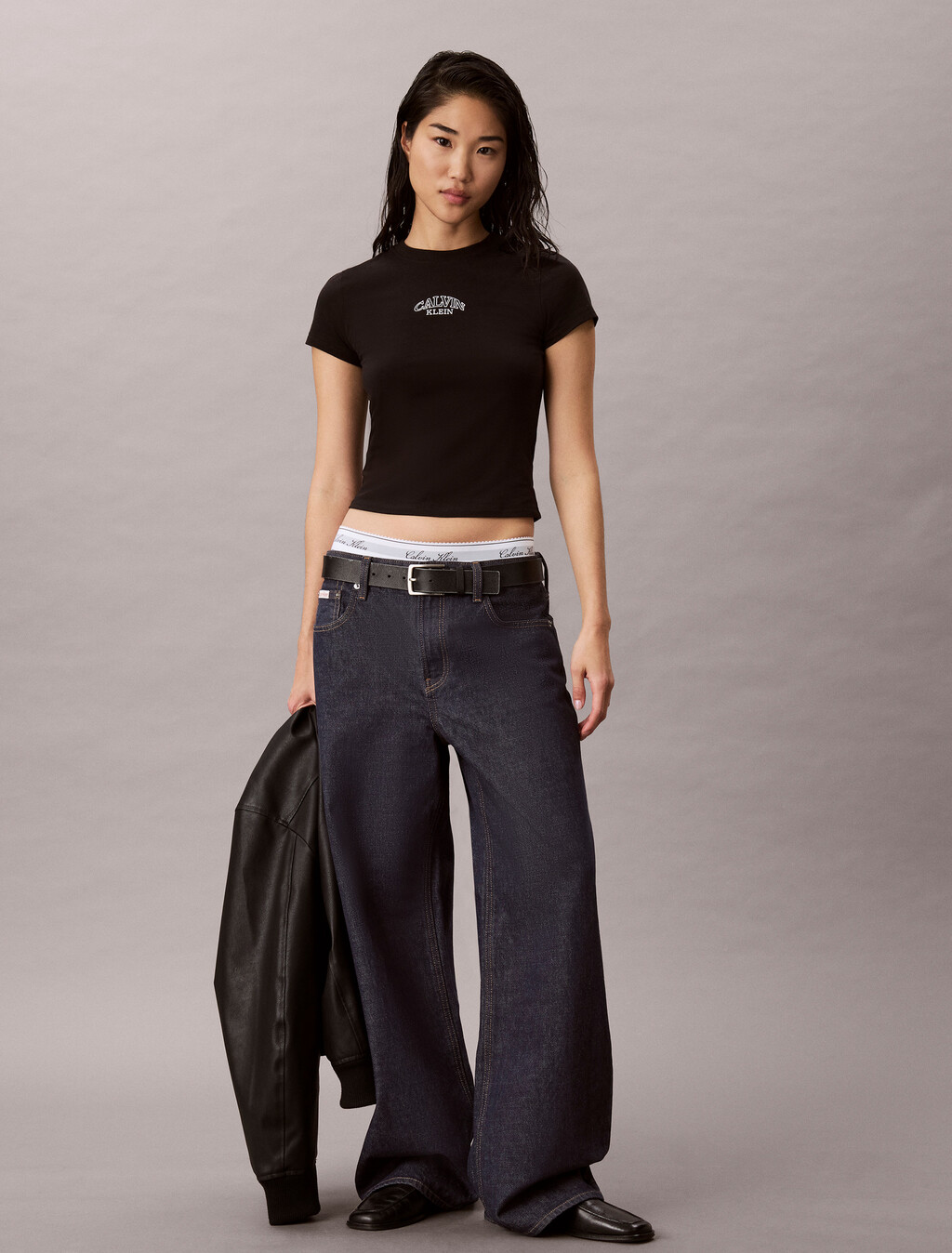 Baby Fit Logo Cropped T-Shirt, Black, hi-res