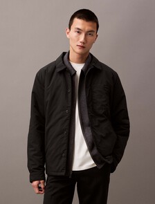 Crinkle Nylon Shirt Jacket, Black Beauty, hi-res