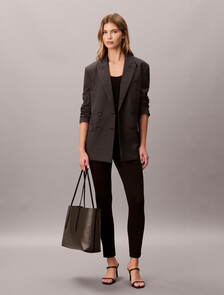 Allover Monogram Logo Tote Bag with Pouch, BLACK AOP, hi-res