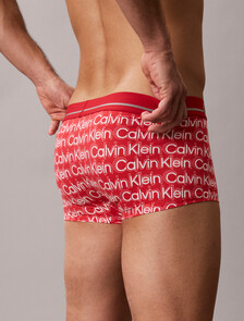 Icon 超細纖維彈性金屬感低腰平口內褲, ECHO LOGO RED GALA, hi-res