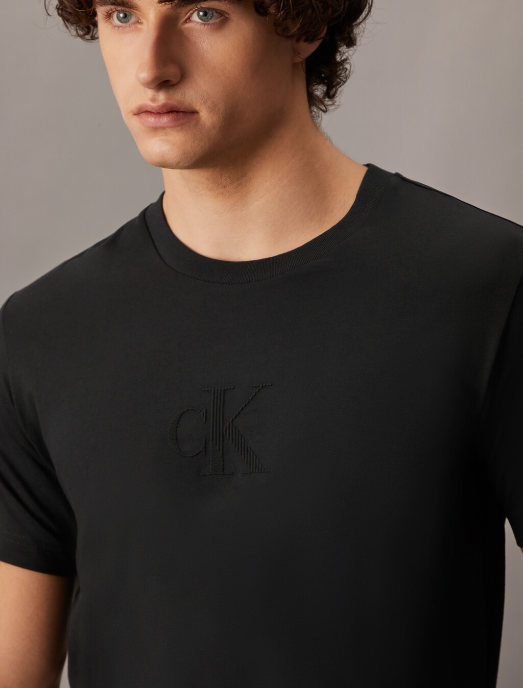 Monogram 修身 T 裇, Ck Black, hi-res