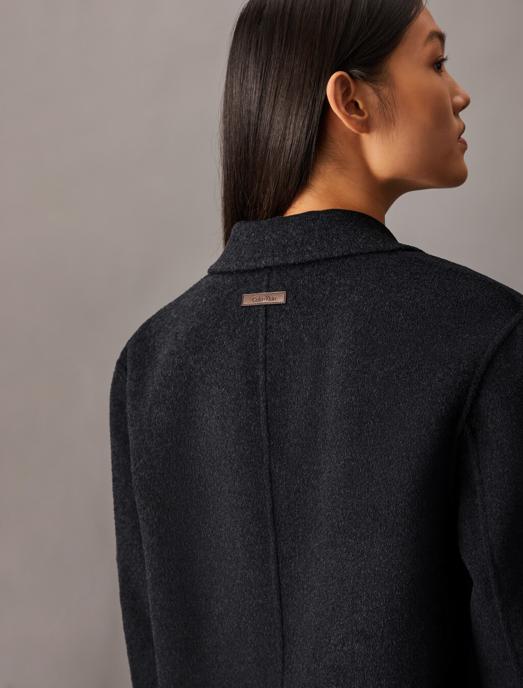 Double Face Recycled Wool Blend Blazer, GUNMETAL MELANGE, hi-res