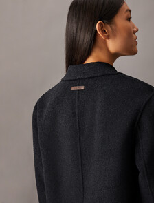 Double Face Recycled Wool Blend Blazer, GUNMETAL MELANGE, hi-res