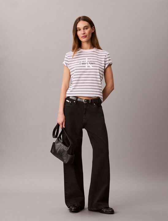 Striped Monogram Logo T-Shirt