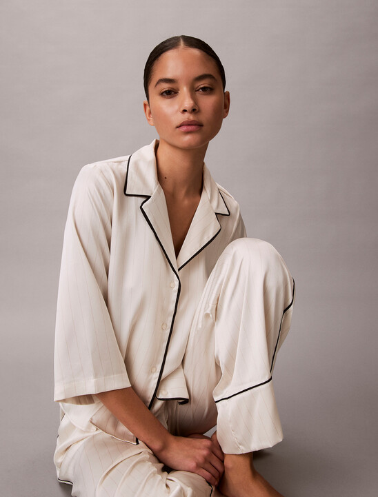 亮面緞面短袖襯衫