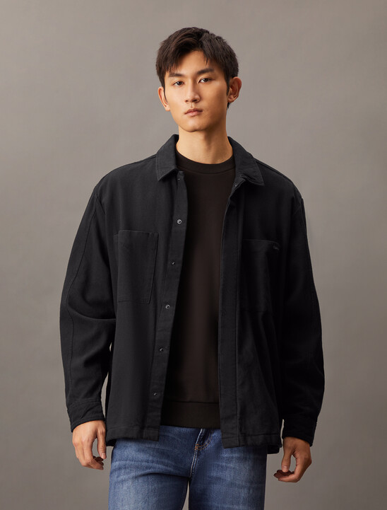 Relaxed Flannel Shirt Jacket