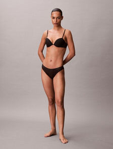 Icon 標誌蕾絲薄半杯式胸罩, Black, hi-res