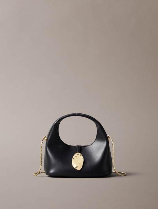 石紋搭扣斜肩包