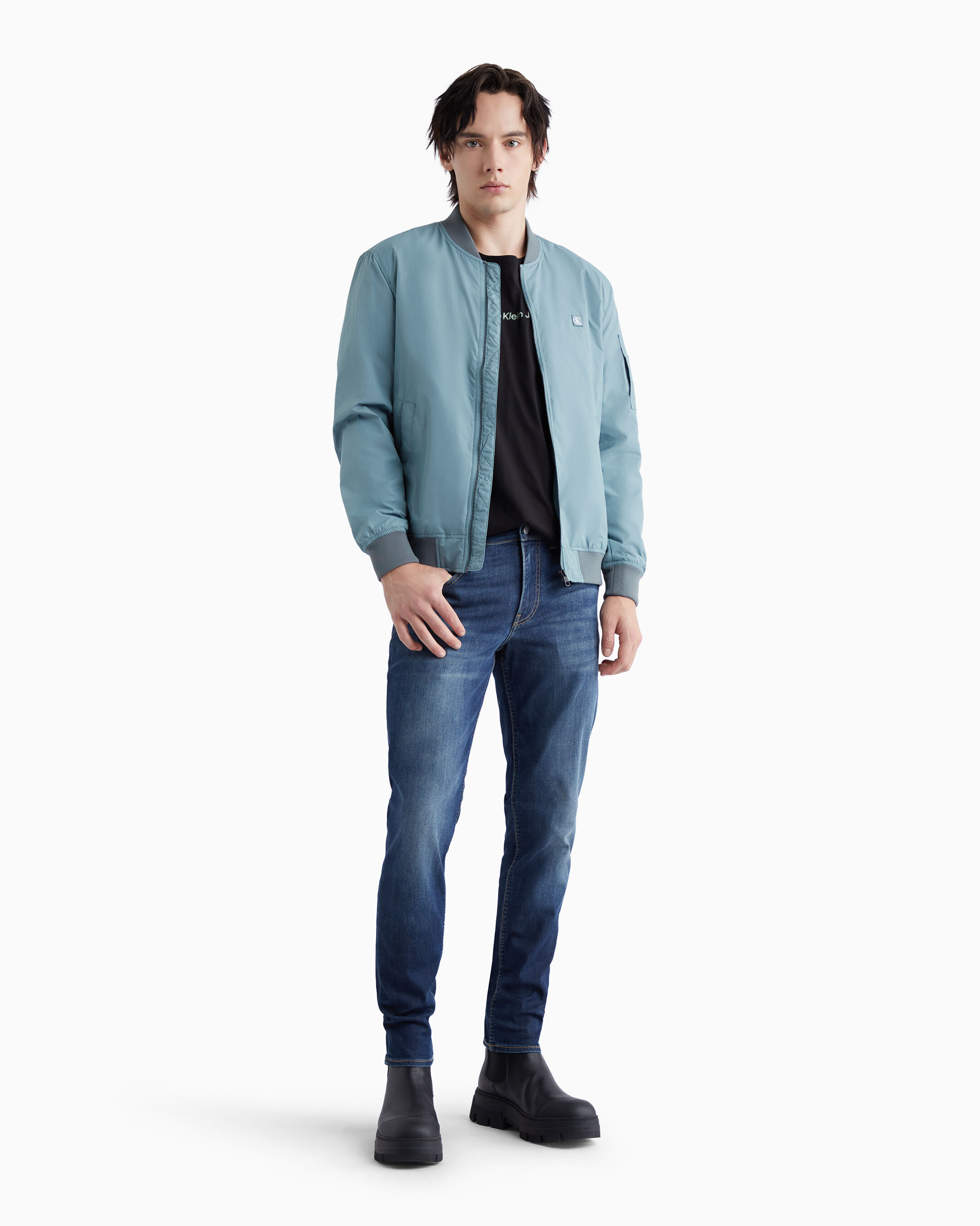 Calvin klein blue new arrivals bomber jacket