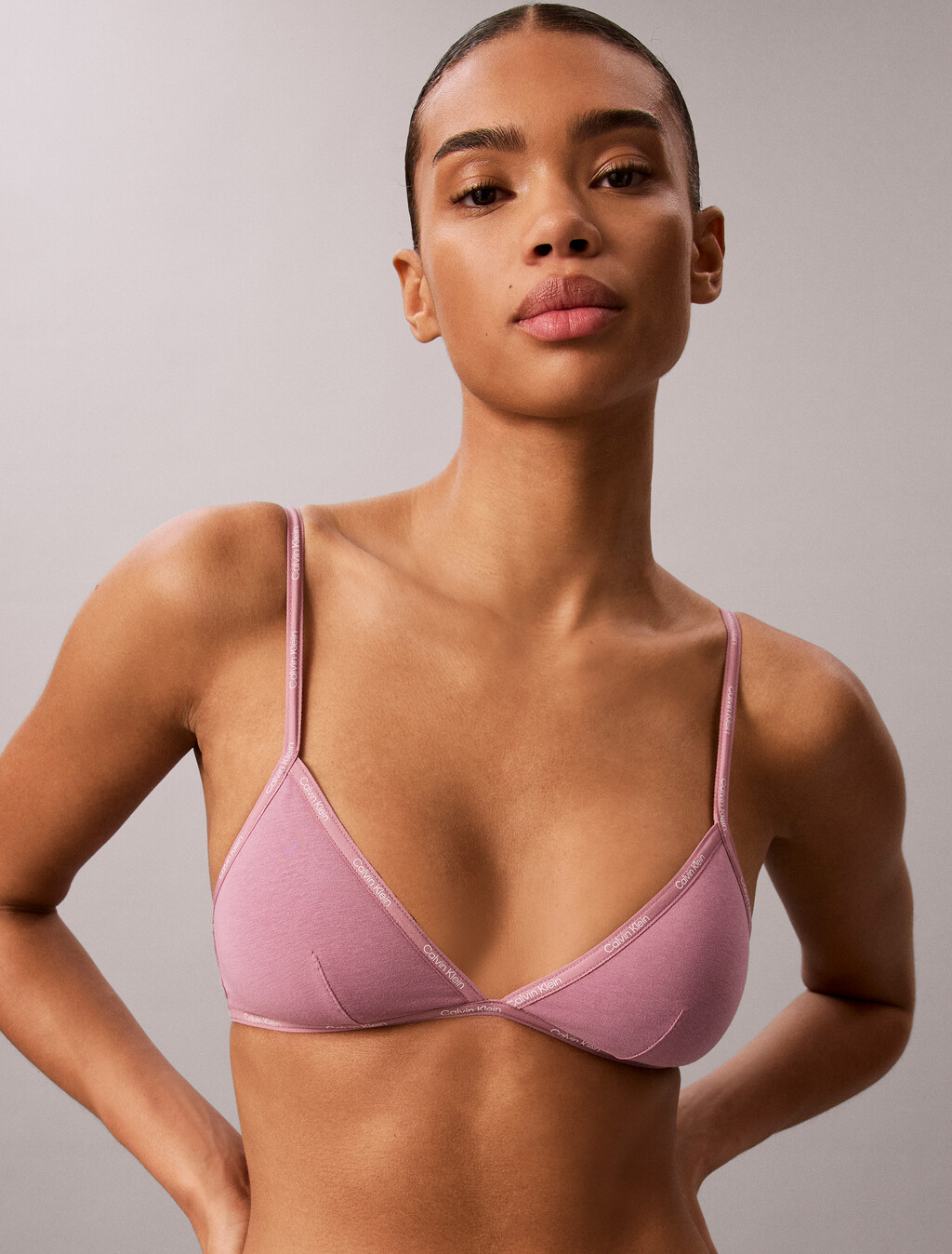 Icon Cotton Modal 薄襯三角胸罩, Dusky Orchid, hi-res