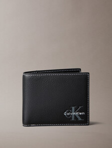 Monologo Bifold Wallet with Coin Pouch, Black, hi-res