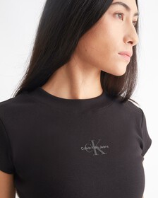 Monogram 貼身 T 恤, Ck Black, hi-res