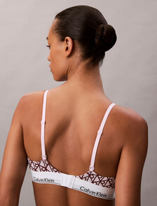 Lightly Lined Triangle Bralette - Icon Cotton Modal, BIJOU MODERN EMBLEM OUTLINE+SPRING LILAC, hi-res