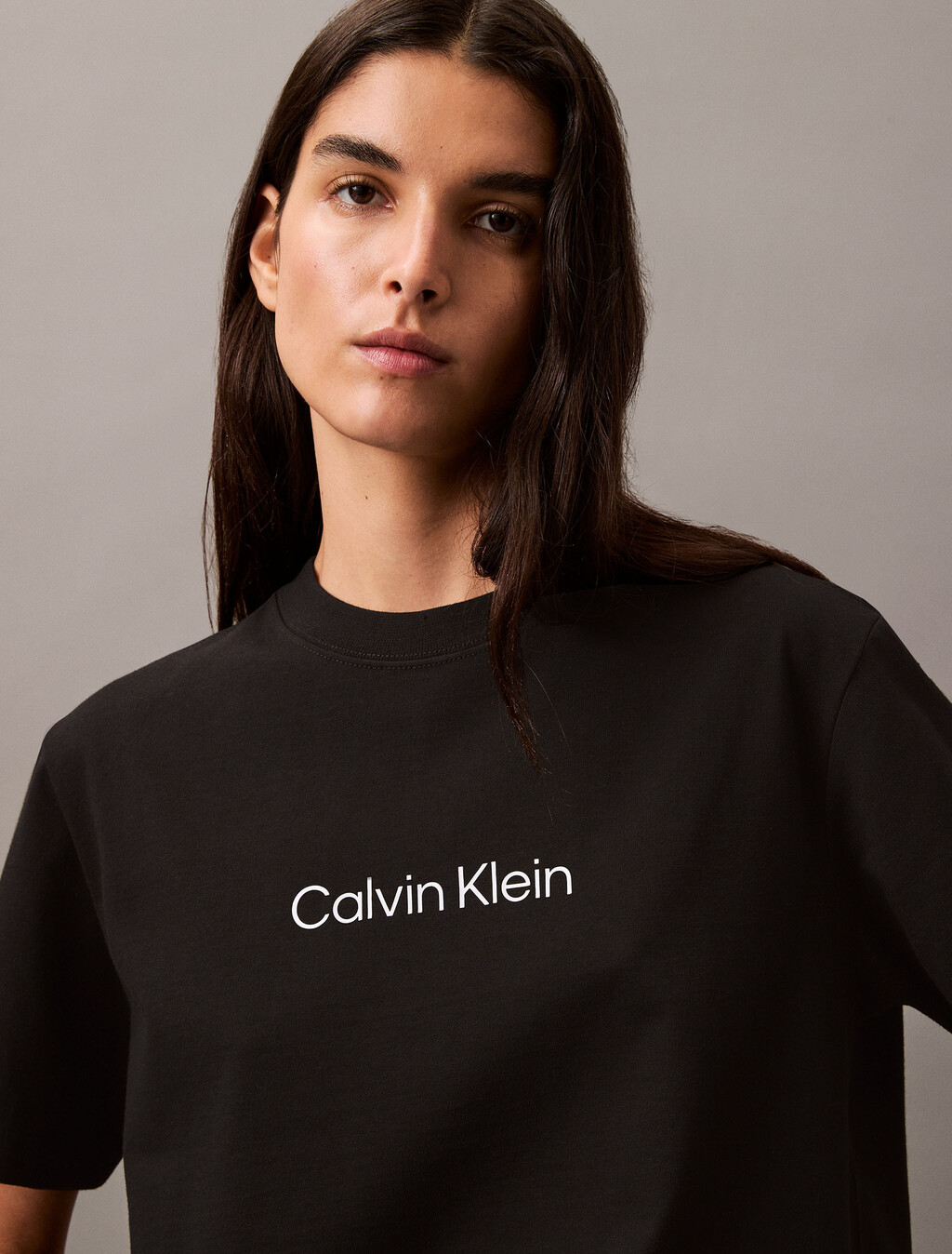 Calvin Klein Hero Modern 方形剪裁 T 恤, Black Beauty, hi-res