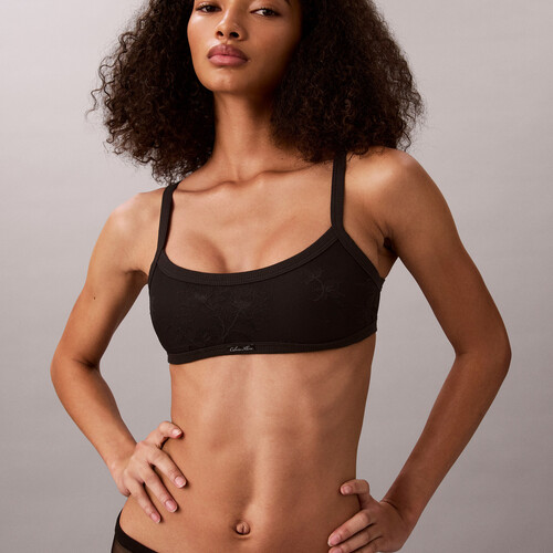 Lightly Lined Bralette - Icon Stretch Lace Black