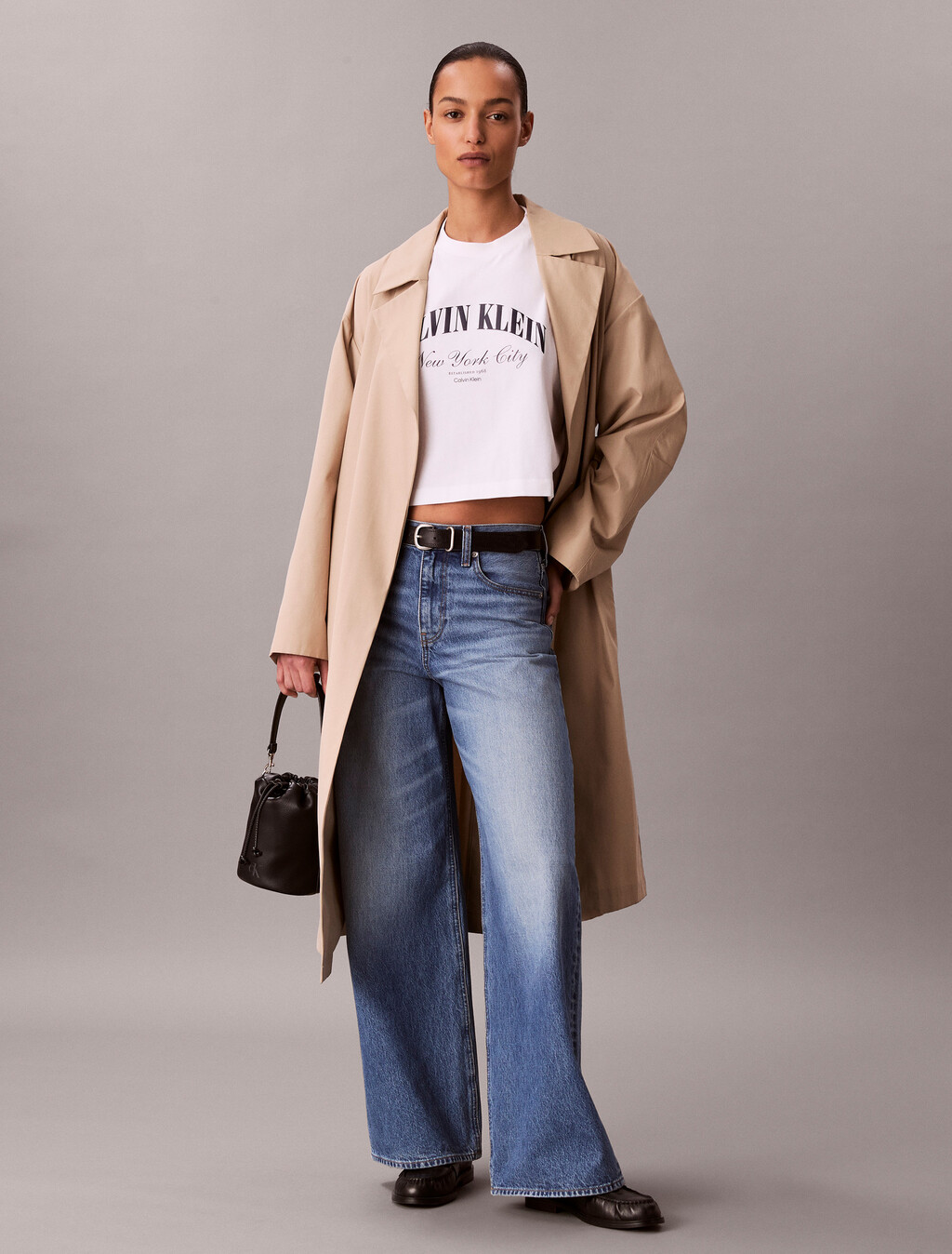 短版棒球風標誌 T 恤, Bright White, hi-res